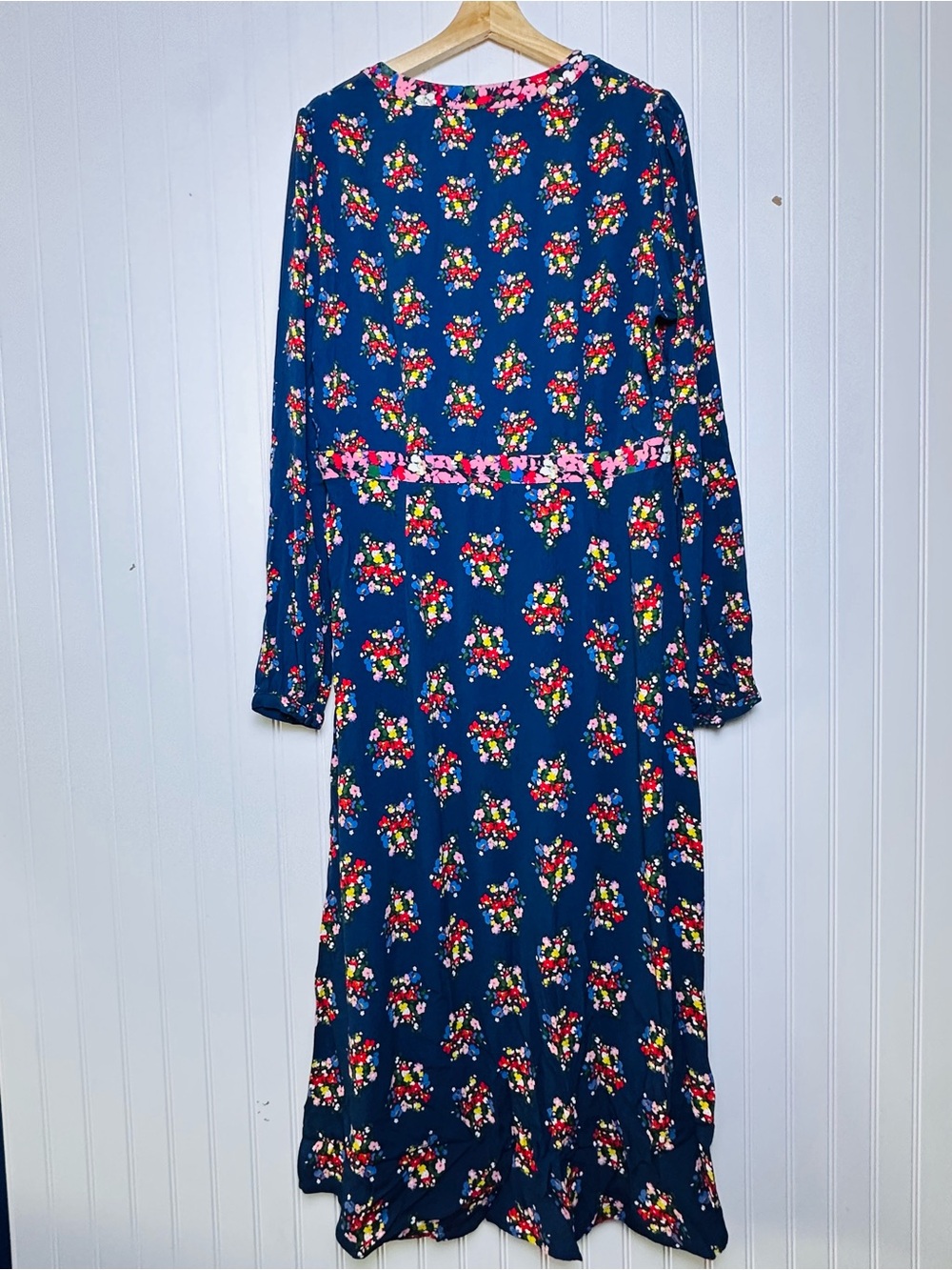 Boden Imelda Border Print Midi Dress French Navy, Poppy Bouquet R12 Floral - Picture 10 of 15